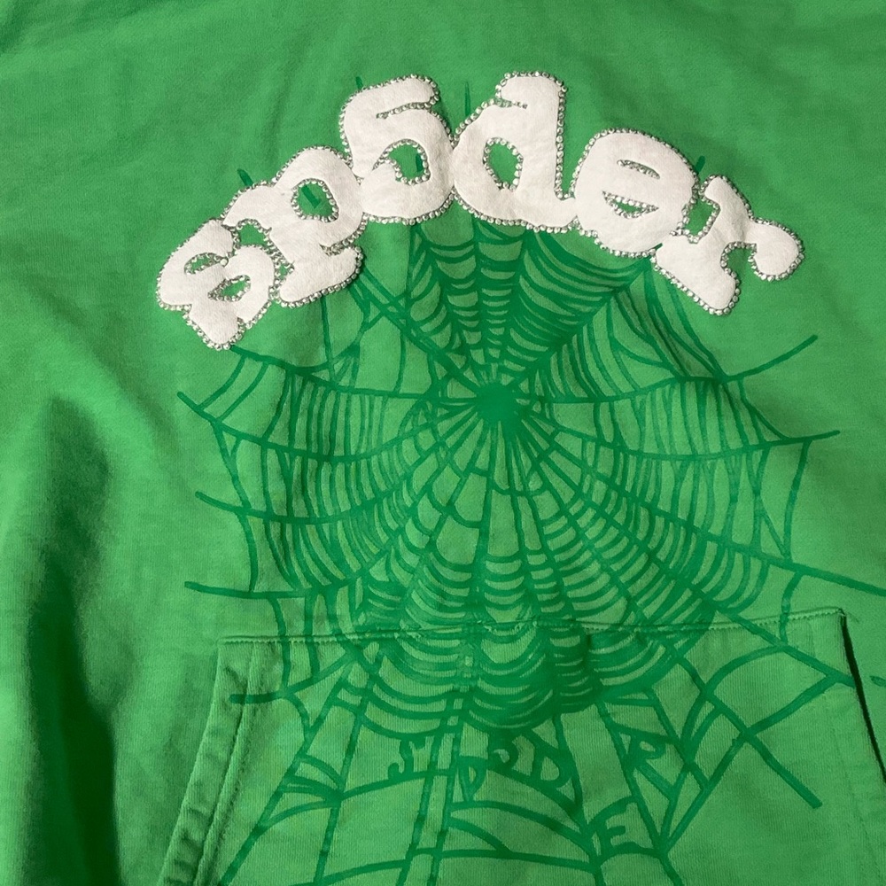 Lime Green sp5der hoodie - Large
